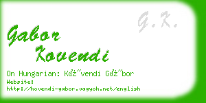 gabor kovendi business card